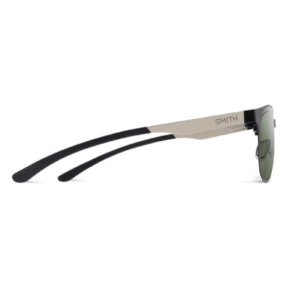  Smith Optics Eastbank Metal Sunglasses ChromaPop Polarized Gray Green - Matte Black/Silver Frame
