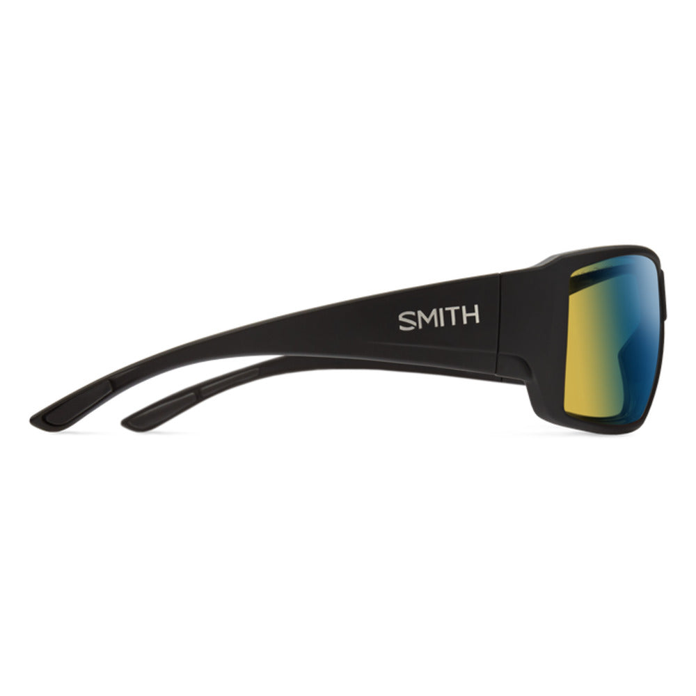  Smith Optics Guides Choice Sunglasses ChromaPop Glass Polarchromic Yellow Blue Mirror - Matte Black Frame