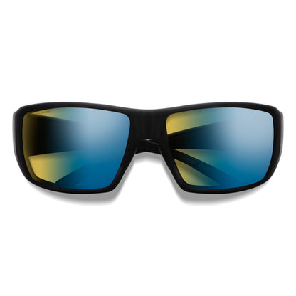  Smith Optics Guides Choice Sunglasses ChromaPop Glass Polarchromic Yellow Blue Mirror - Matte Black Frame