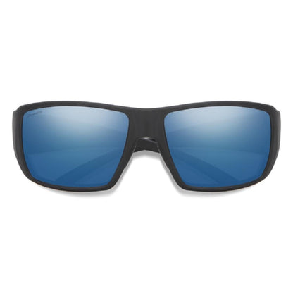  Smith Optics Guides Choice Sunglasses ChromaPop Glass Polarized Blue Mirror - Matte Black Frame