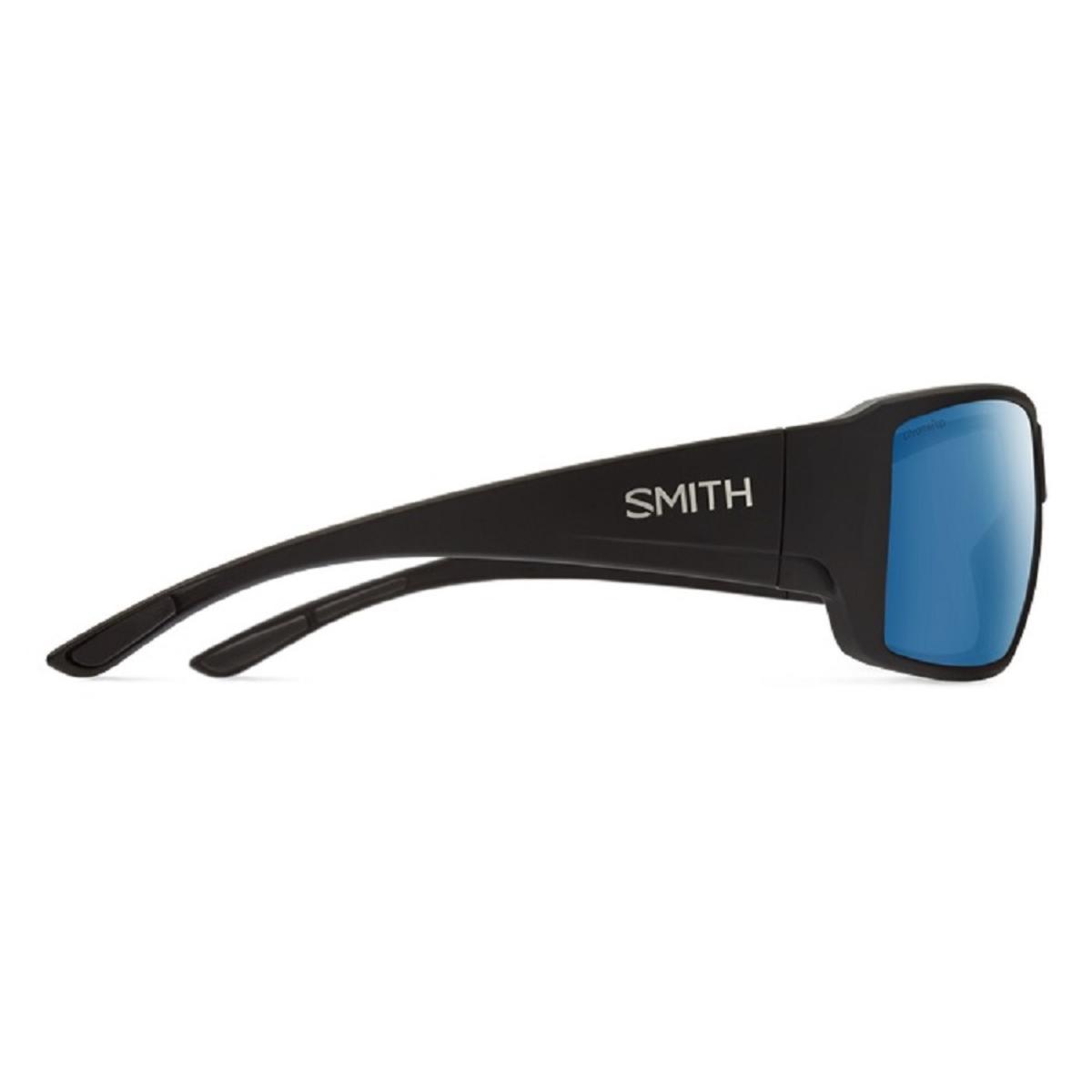  Smith Optics Guides Choice Sunglasses ChromaPop Glass Polarized Blue Mirror - Matte Black Frame