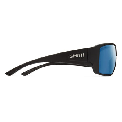  Smith Optics Guides Choice Sunglasses ChromaPop Glass Polarized Blue Mirror - Matte Black Frame