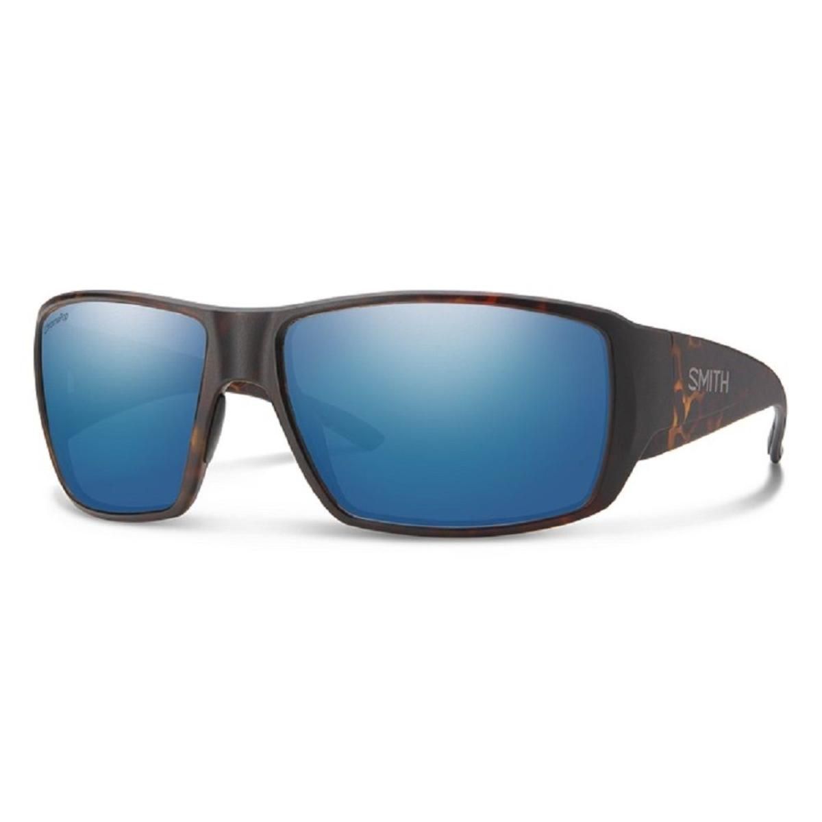 Smith Optics Guides Choice Sunglasses ChromaPop Glass Polarized Blue Mirror - Matte Tortoise Frame