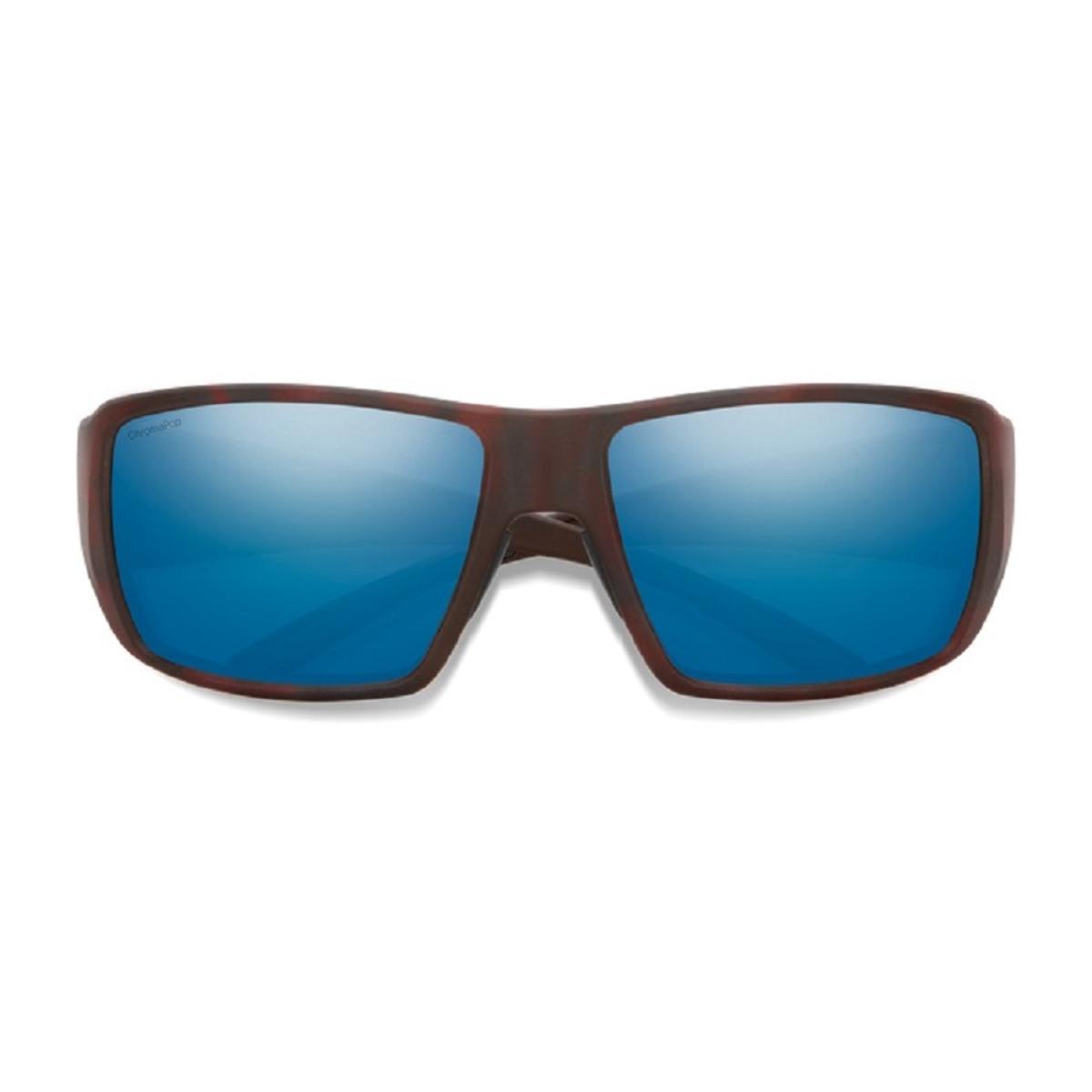  Smith Optics Guides Choice Sunglasses ChromaPop Glass Polarized Blue Mirror - Matte Tortoise Frame