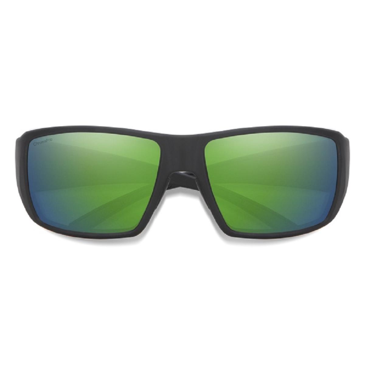  Smith Optics Guides Choice Sunglasses ChromaPop Glass Polarized Green Mirror - Matte Black Frame