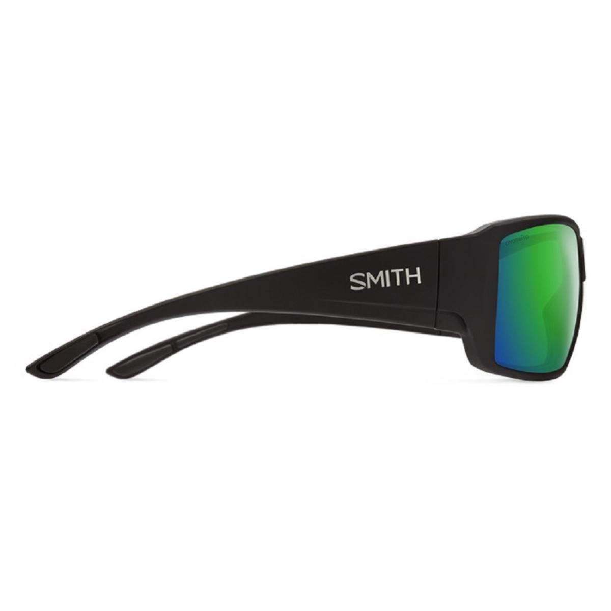  Smith Optics Guides Choice Sunglasses ChromaPop Glass Polarized Green Mirror - Matte Black Frame