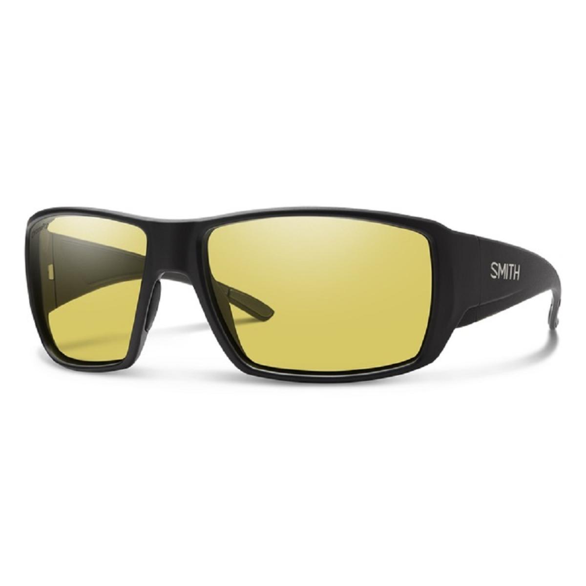  Smith Optics Guides Choice Sunglasses Chromapop Polarized Low Light Yellow - Matte Black Frame