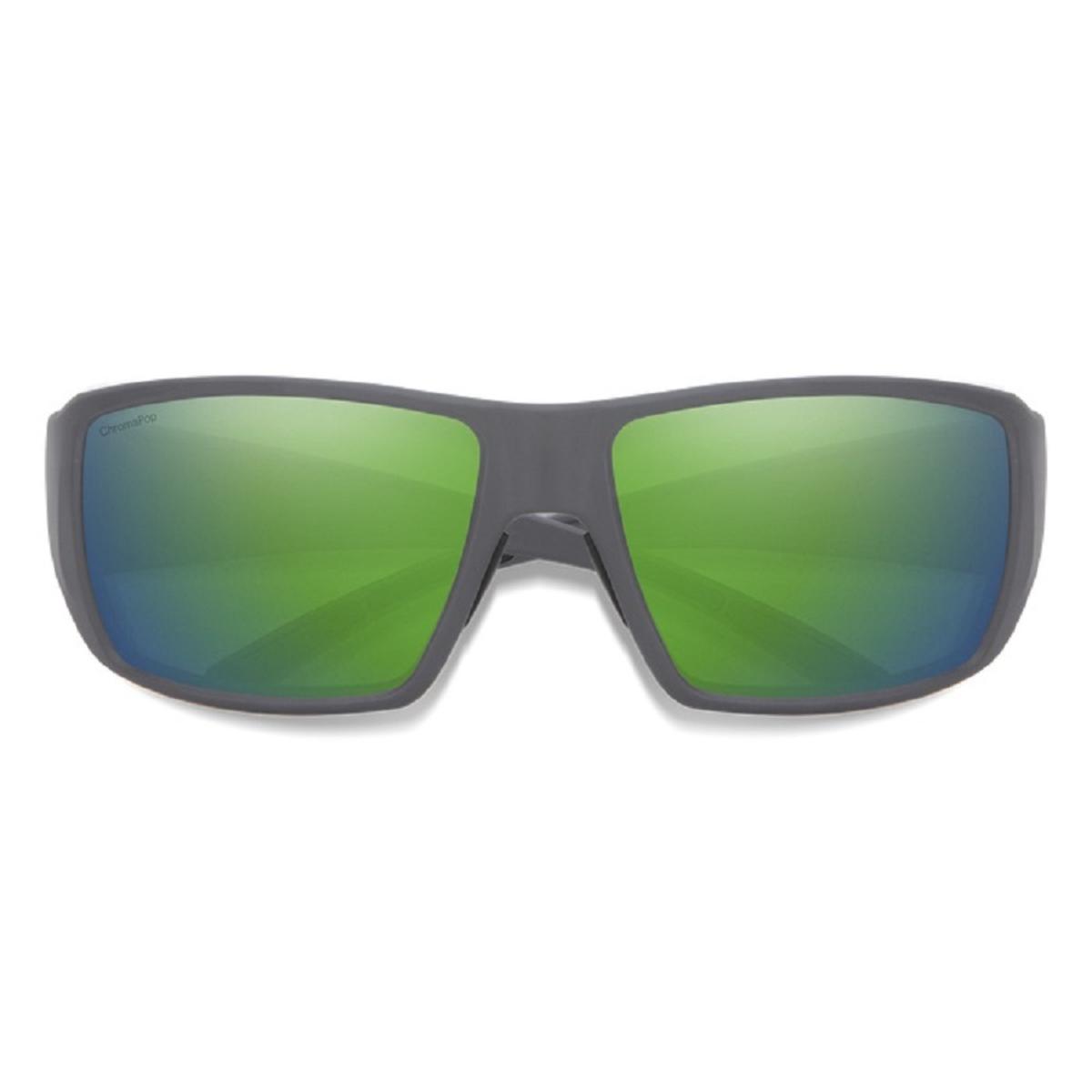  Smith Optics Guides Choice Sunglasses ChromaPop Polarized Green Mirror - Matte Cement Frame