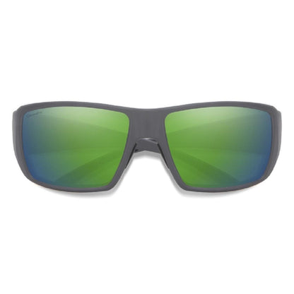  Smith Optics Guides Choice Sunglasses ChromaPop Polarized Green Mirror - Matte Cement Frame