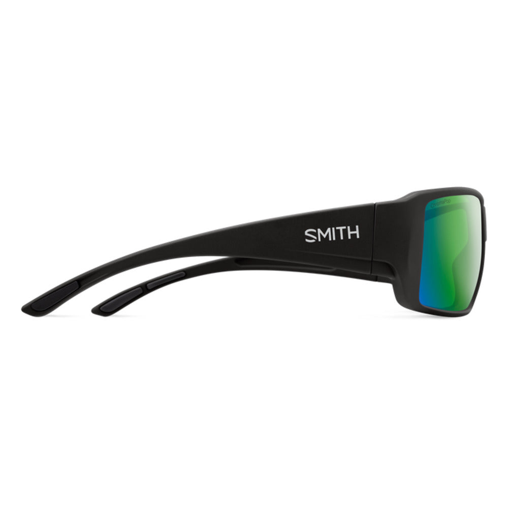  Smith Optics Guides Choice XL Sunglasses ChromaPop Glass Polarized Green Mirror - Matte Black Frame