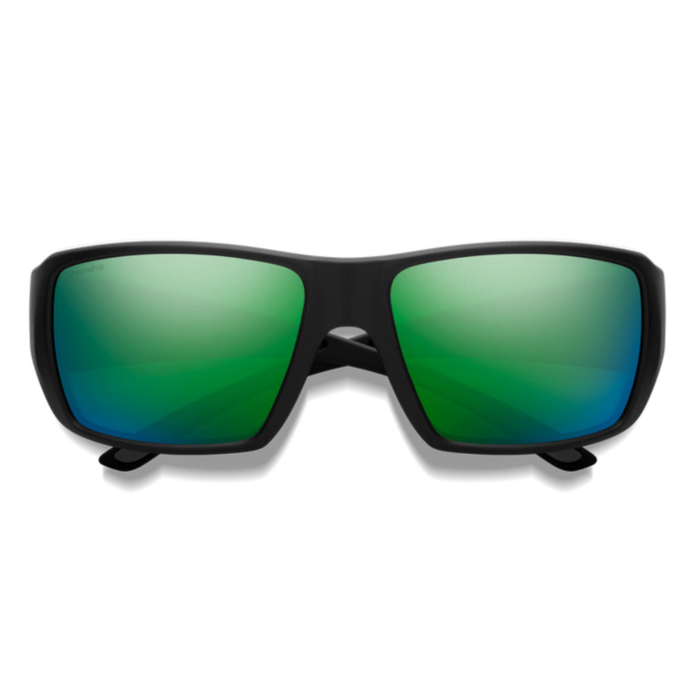 Smith Optics Guides Choice XL Sunglasses ChromaPop Glass Polarized Green Mirror - Matte Black Frame