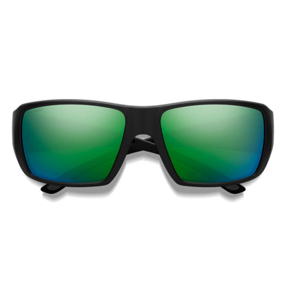  Smith Optics Guides Choice XL Sunglasses ChromaPop Glass Polarized Green Mirror - Matte Black Frame
