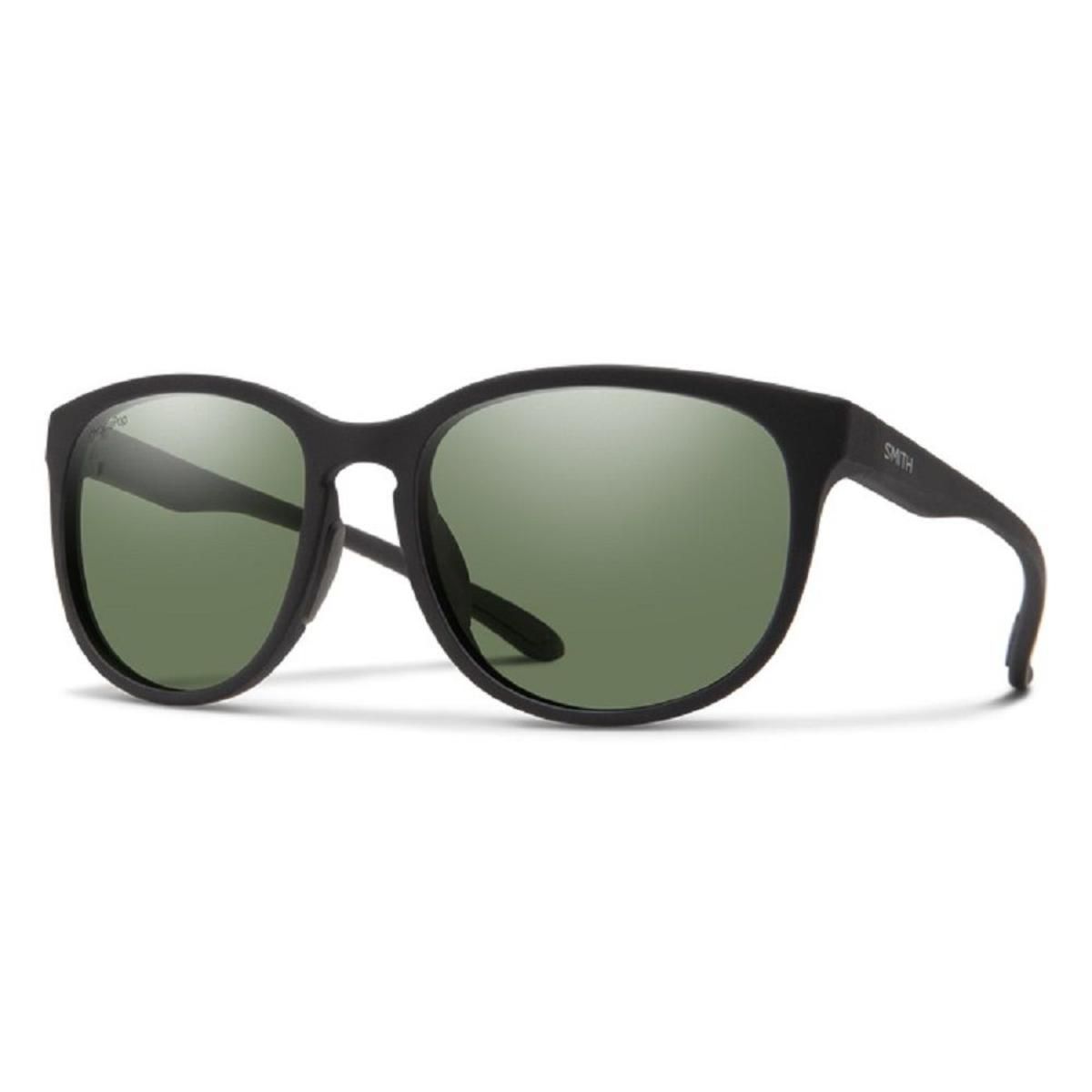  Smith Optics Lake Shasta Sunglasses ChromaPop Polarized Gray Green - Matte Black Frame