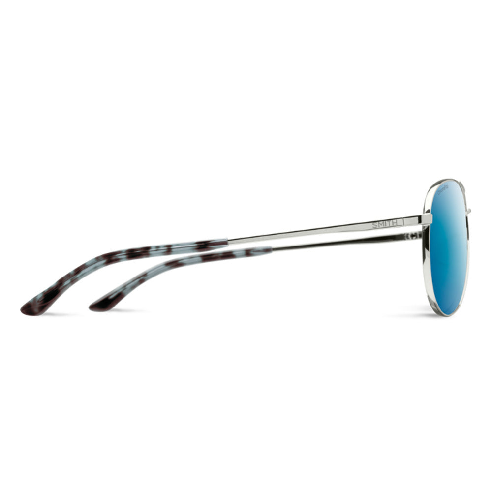 Smith Optics Langley 2 Sunglasses ChromaPop Polarized Blue Mirror - Silver Frame