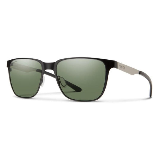  Smith Optics Lowdown Metal Sunglasses ChromaPop Polarized Gray Green - Matte Black/Silver Frame