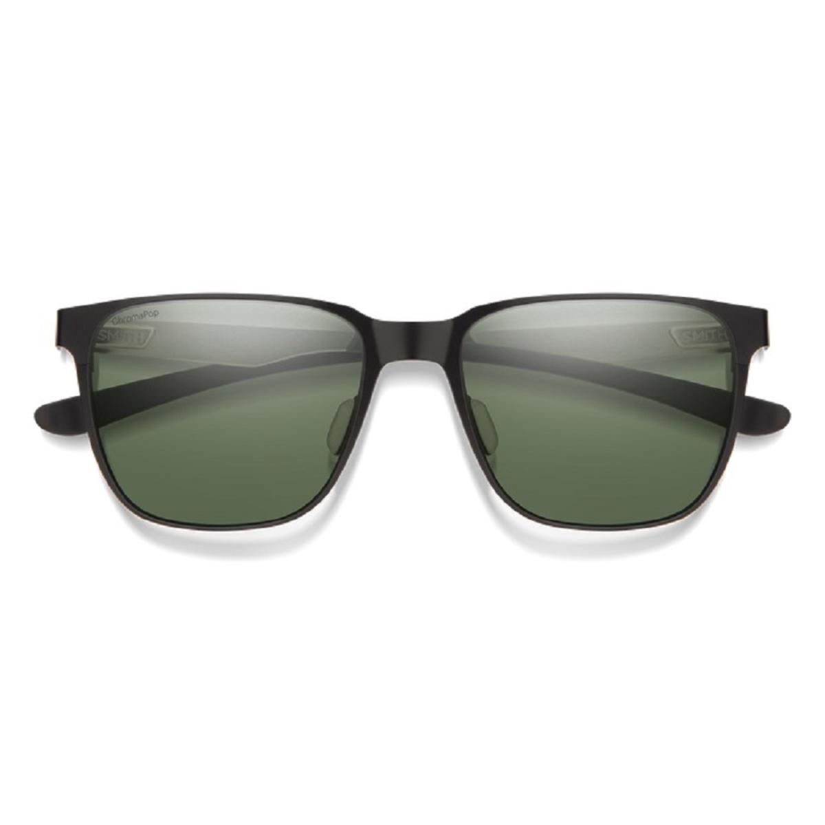  Smith Optics Lowdown Metal Sunglasses ChromaPop Polarized Gray Green - Matte Black/Silver Frame