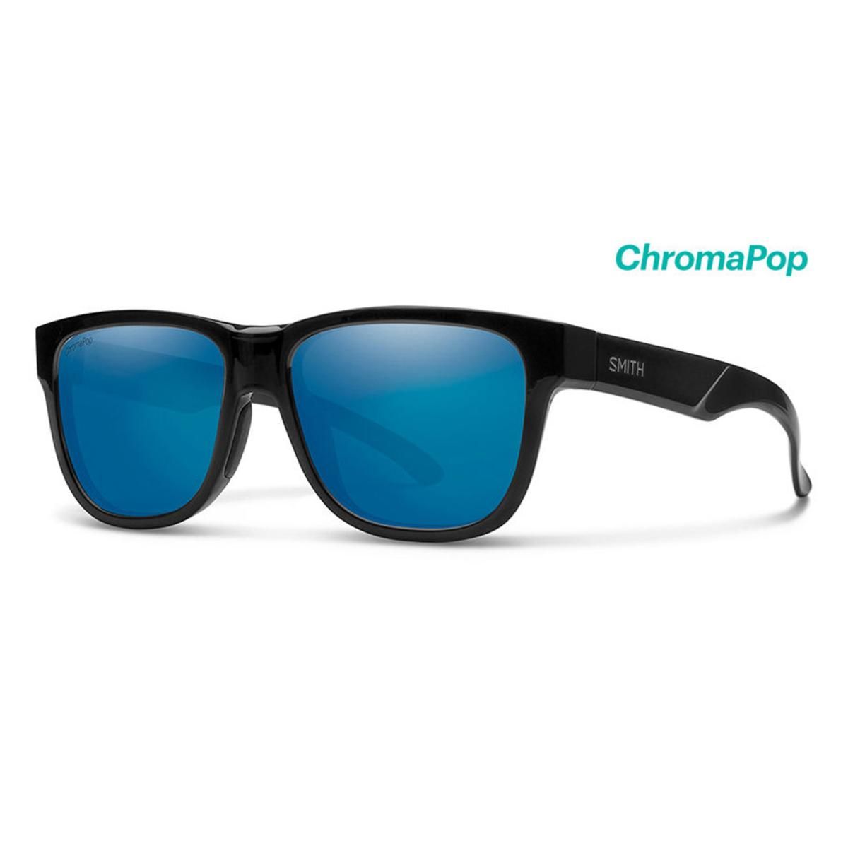  Smith Optics Lowdown Slim 2 Sunglasses Chromapop Polarized Blue Mirror - Black Frame