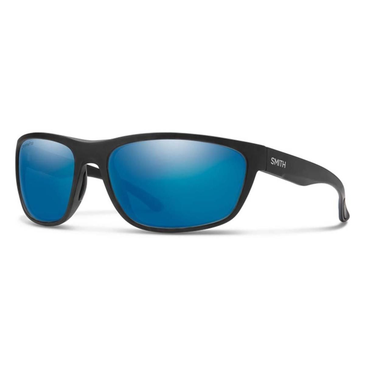  Smith Optics Redding Sunglasses ChromaPop Glass Polarized Blue Mirror - Matte Black Frame