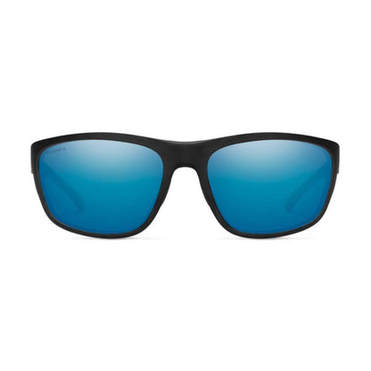  Smith Optics Redding Sunglasses ChromaPop Glass Polarized Blue Mirror - Matte Black Frame