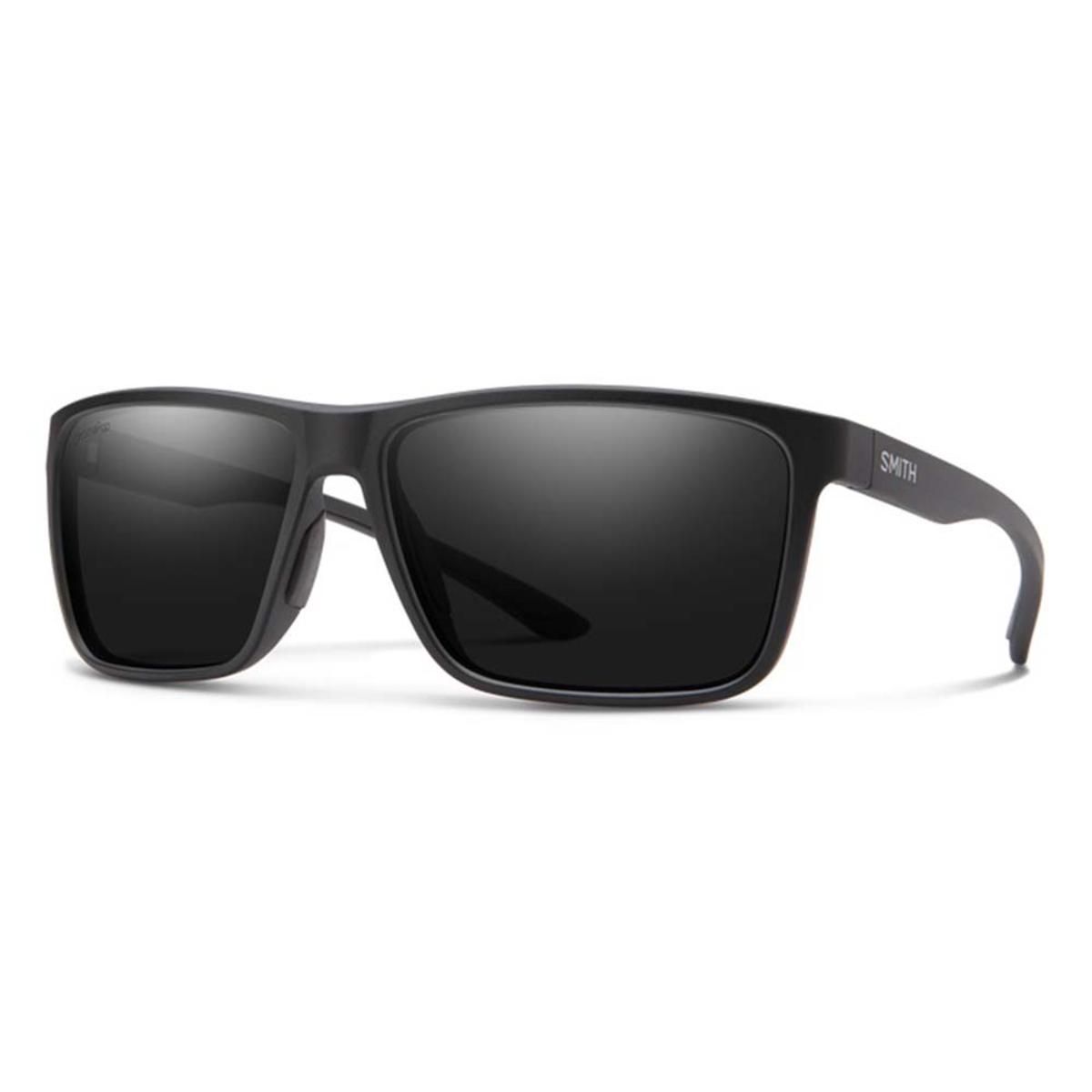  Smith Optics Riptide Sunglasses ChromaPop Glass Polarized Black Mirror - Matte Black Frame
