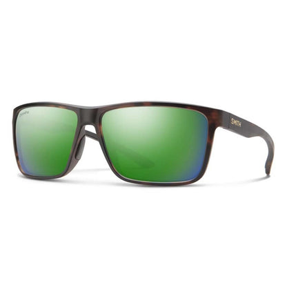  Smith Optics Riptide Sunglasses ChromaPop Glass Polarized Green Mirror - Matte Tortoise Frame