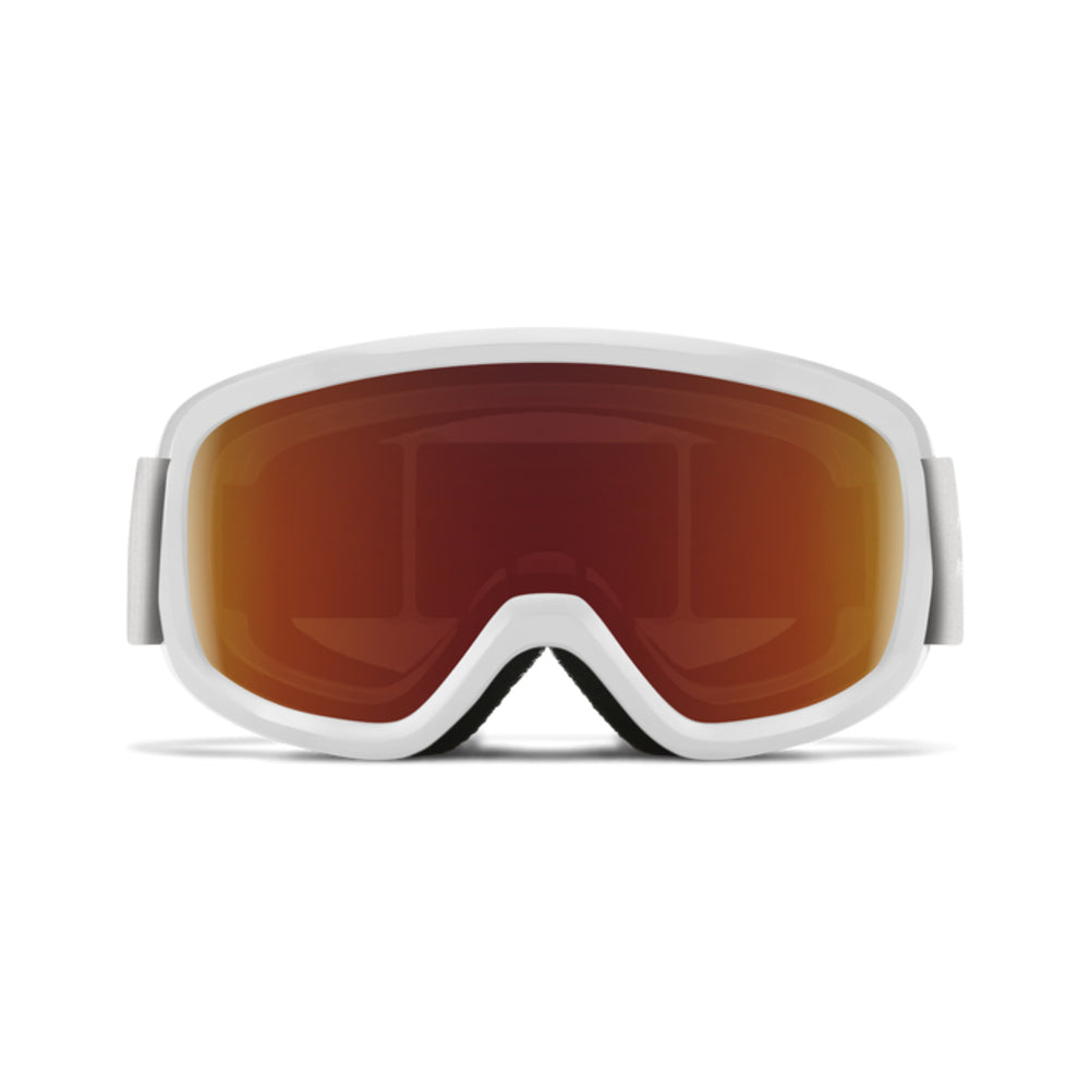  Smith Optics Snowday Youth Goggles Red Sol-X Mirror - White Frame