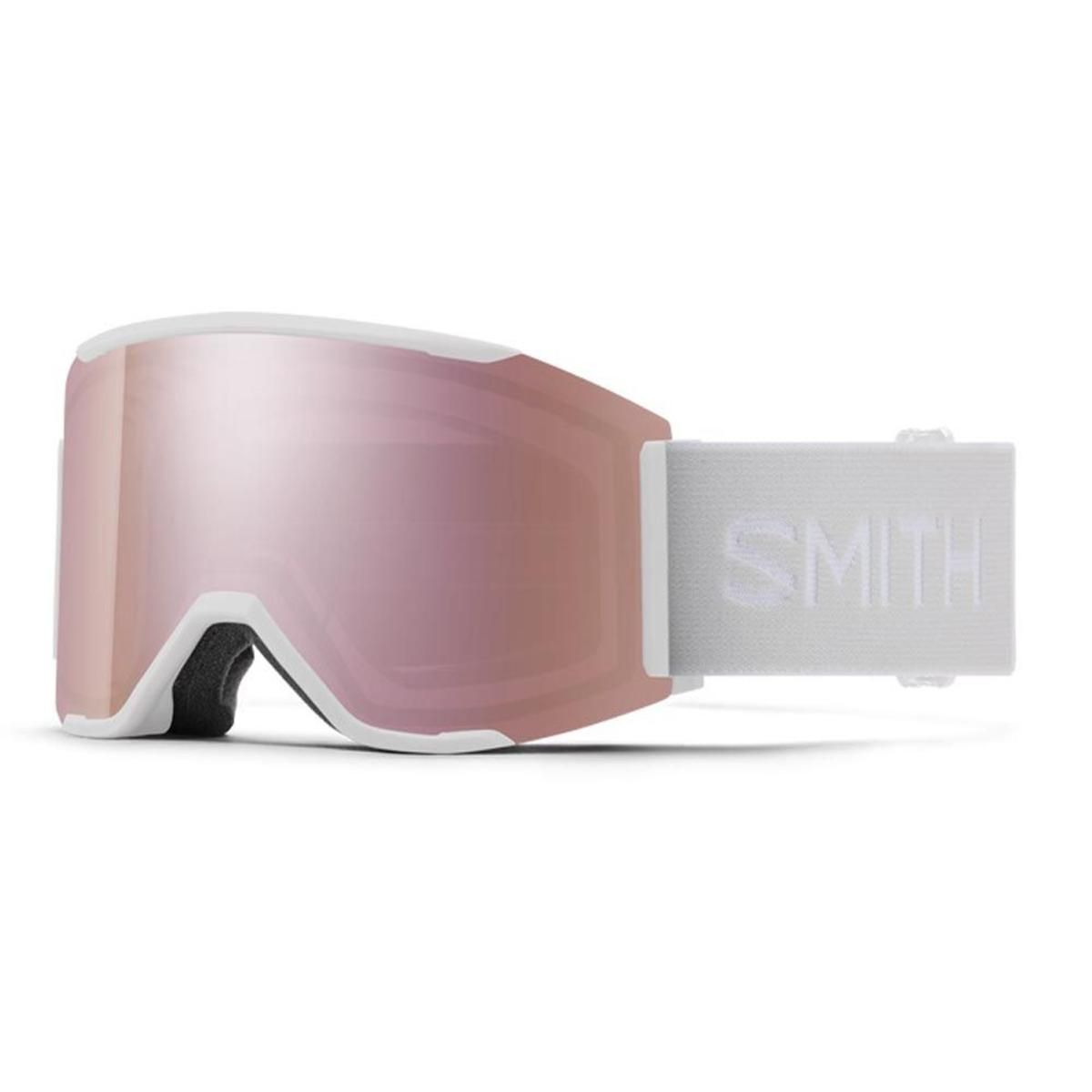  Smith Optics Squad MAG Goggles ChromaPop Everyday Rose Gold Mirror - White Vapor Frame