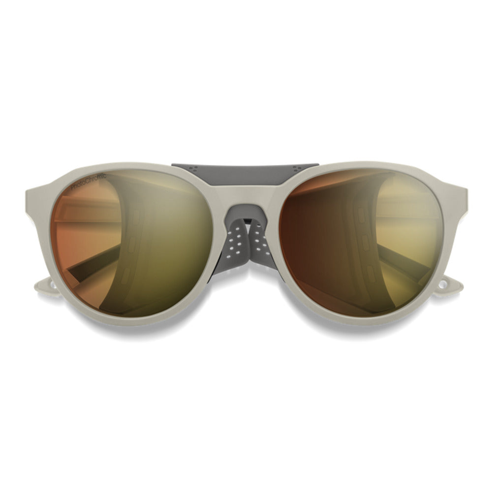  Smith Optics Venture Sunglasses ChromaPop Glacier Photochromic Copper Gold Mirror - Matte Bone Frame