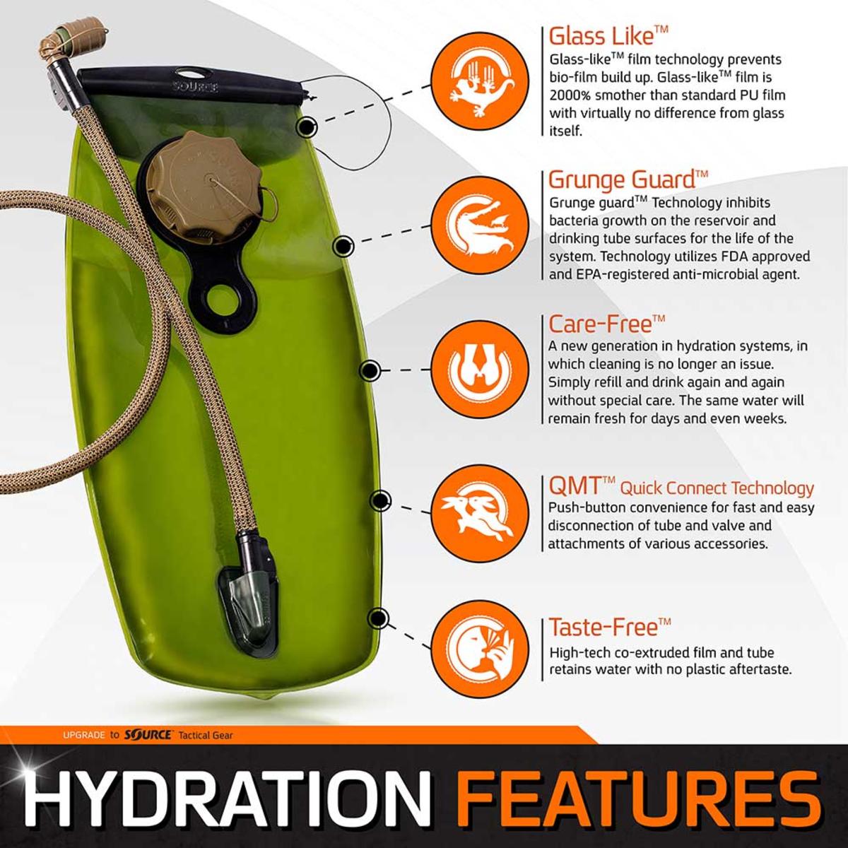  Source Tactical 2L Hydration Pack - Black