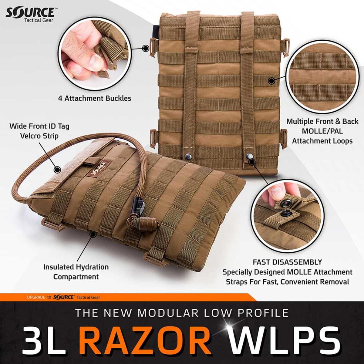  Source Tactical Razor Low Profile 3L Hydration Pouch - Coyote