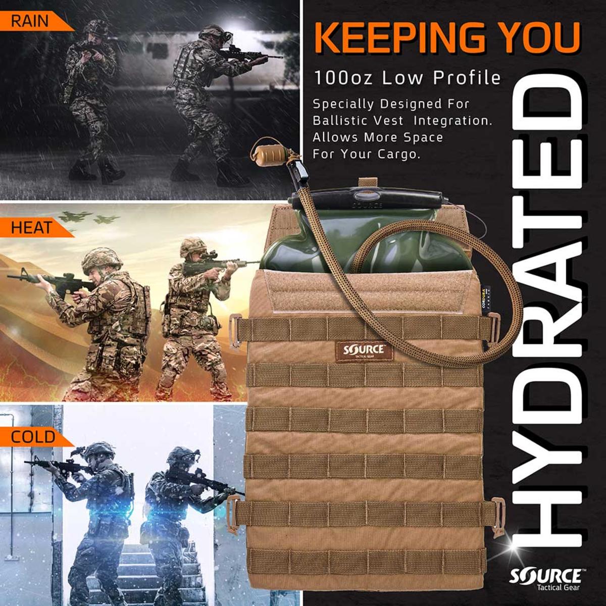 Source Tactical Razor Low Profile 3L Hydration Pouch - Coyote