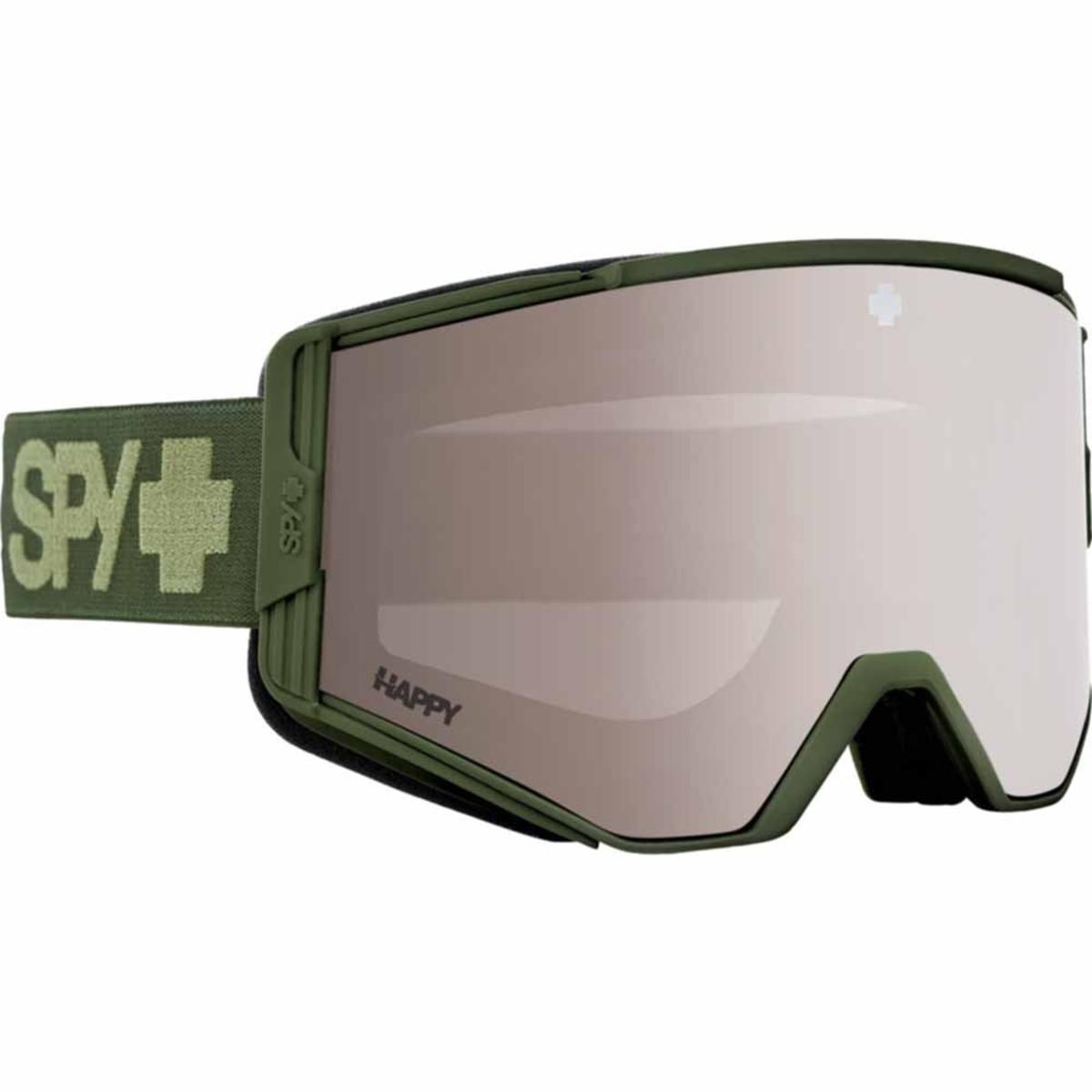  Spy Optic Ace Monochrome Goggle Matte Olive Green - Happy Bronze With Silver Spectra Mirror