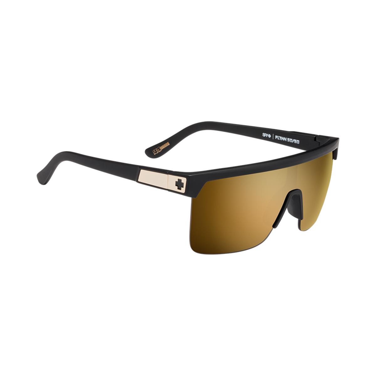  Spy Optic Flynn 5050 25 Anniv Matte Black Gold - HD Plus Bronze With Gold Spectra Mirror