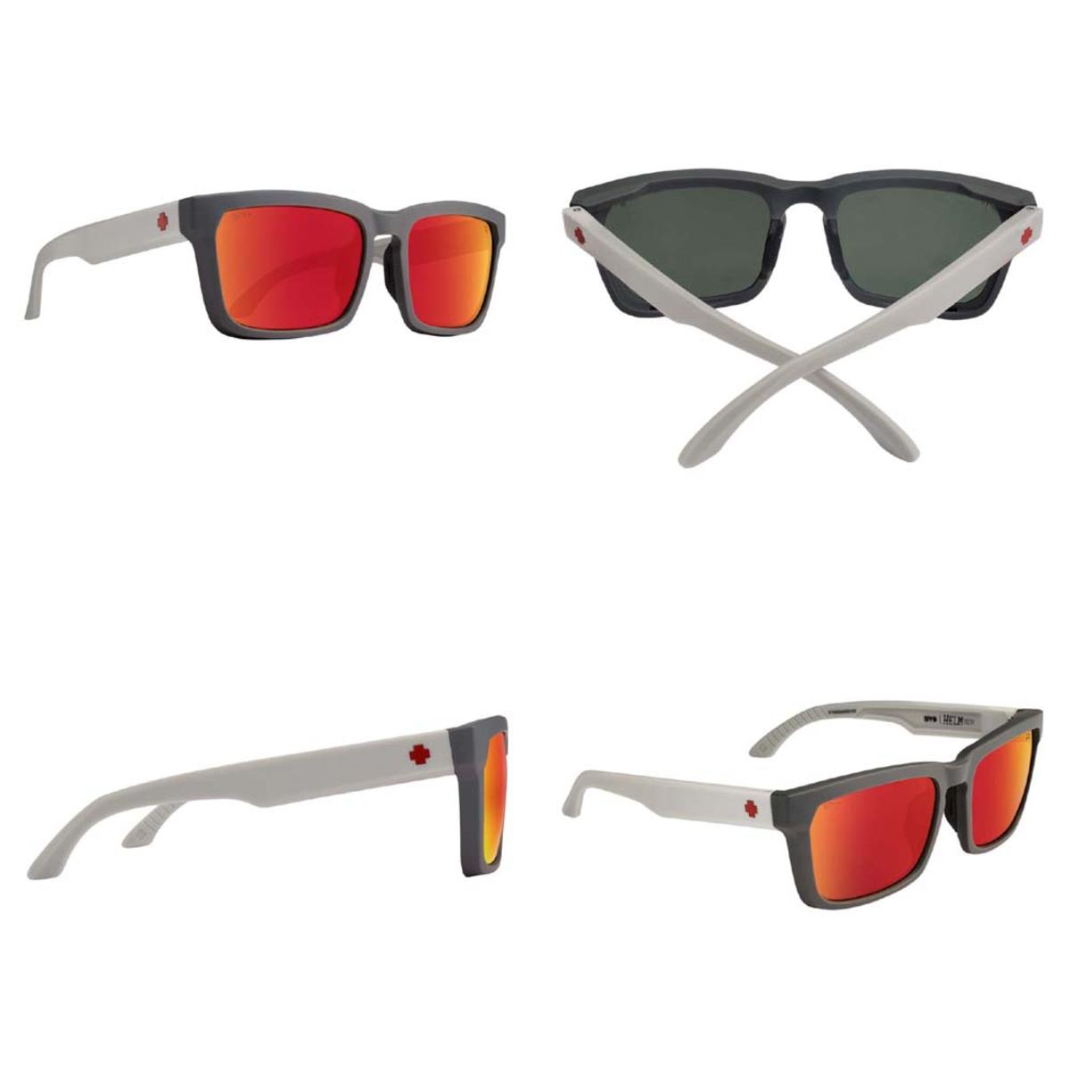  Spy Optic Helm Tech Dark Gray Tan - Happy Gray Green Red Spectra Mirror