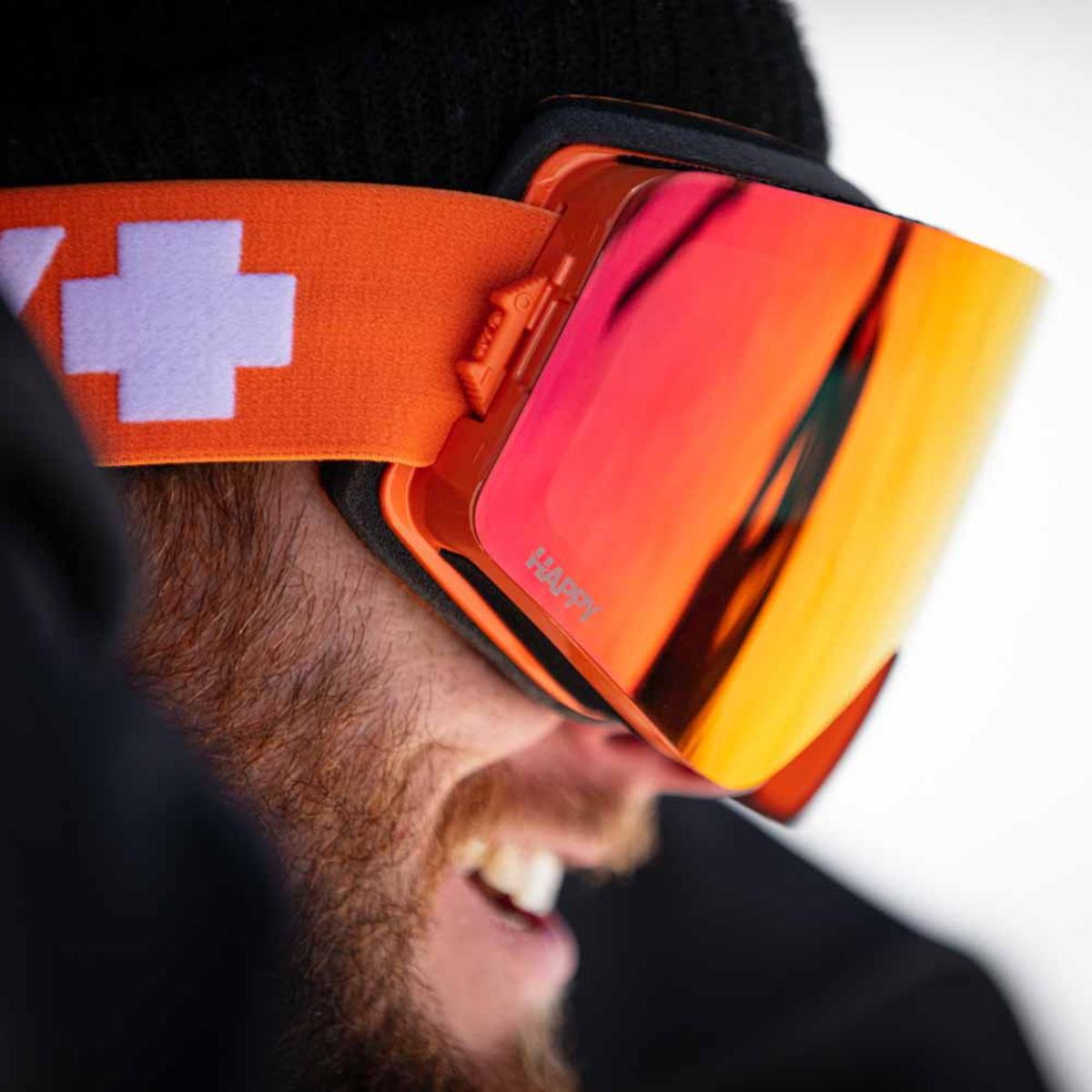  Spy Optic Marauder Elite Gloss Orange - Happy Bronze & Happy LL Gray Green With Red Spectra Mirror