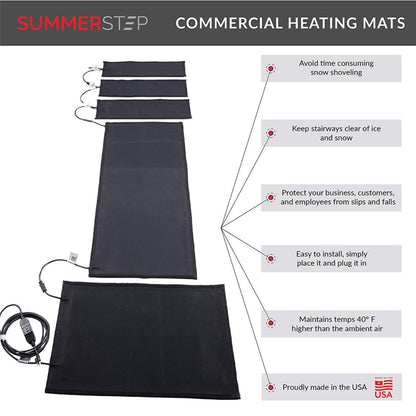  Summerstep Industrial Commercial Snow Melting Heated Door Mat, 24x36. Power Cord Not Included, See Description