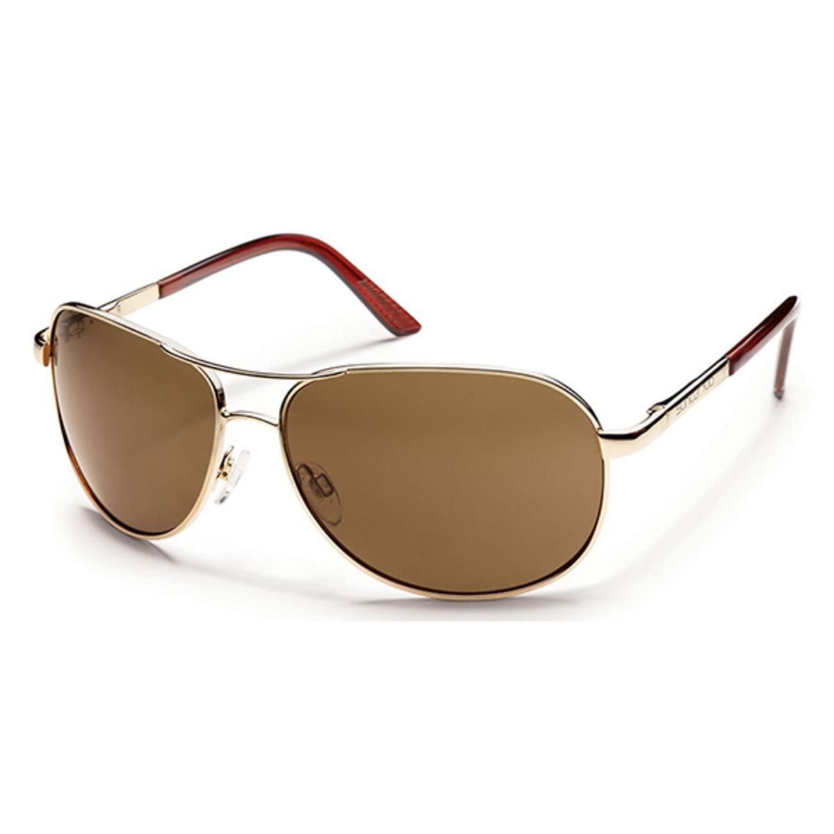  Suncloud Metals Aviator Gold Polarized Brown Sunglasses