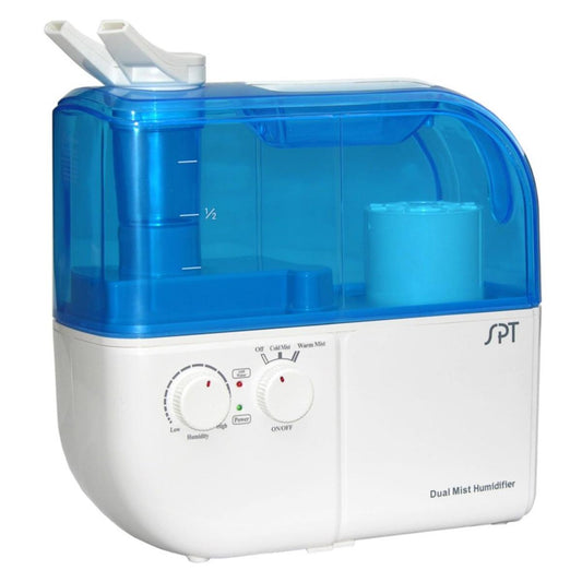  Sunpentown Dual Mist Ultrasonic Humidifier With ION Exchange Filter - Blue