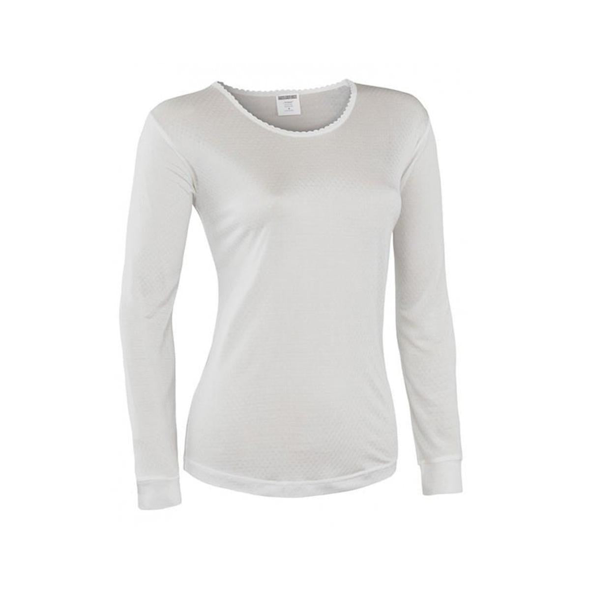  Terramar Womens Thermasilk Pointelle 1.0 Scoop-Neck Top