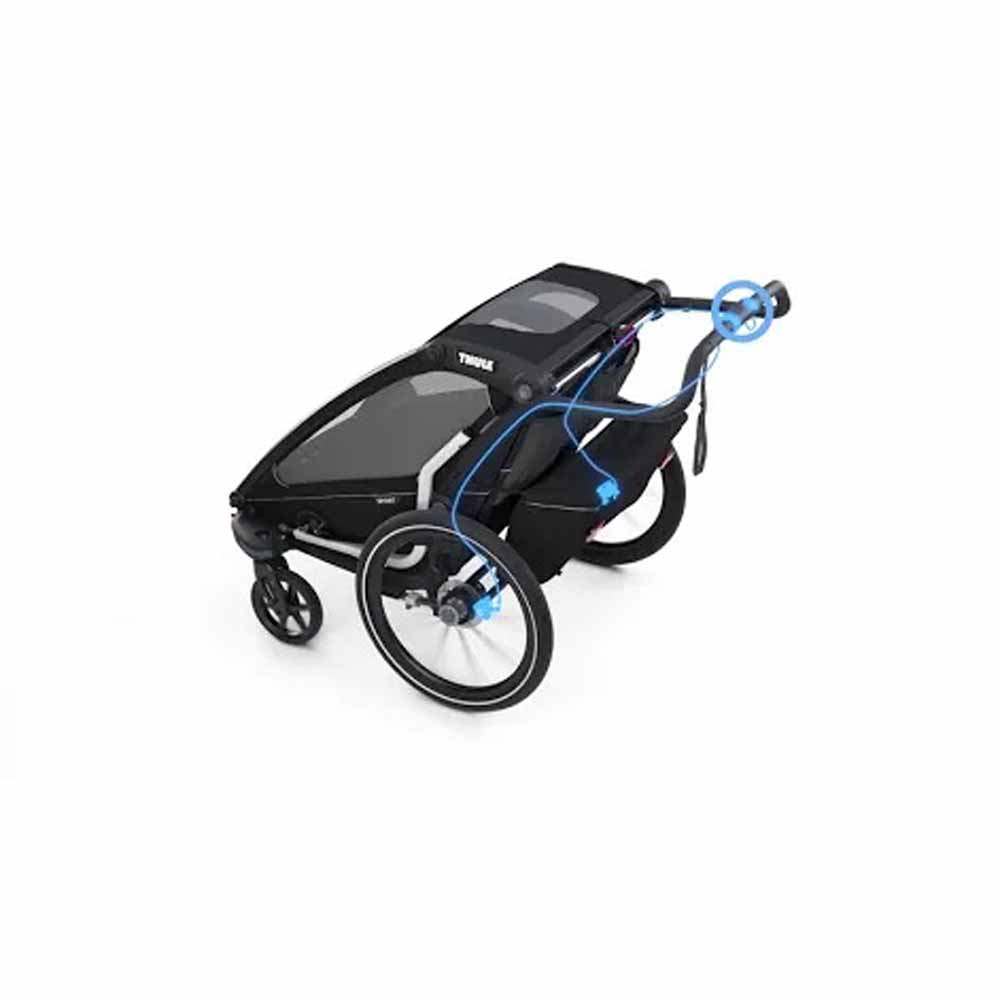  Thule Chariot Sport 2-Seat Multisport Bike Trailer - Midnight Black