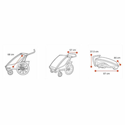  Thule Chariot Sport 2-Seat Multisport Bike Trailer - Midnight Black