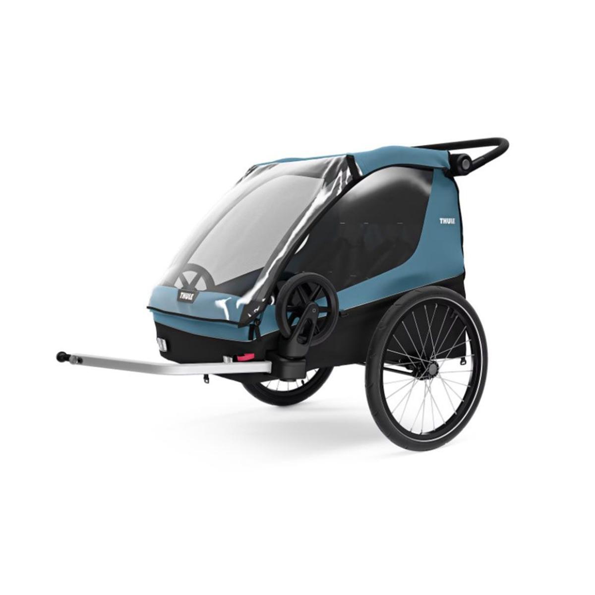  Thule Courier 2-Seat Kids Cargo Bike Trailer - Aegean Blue