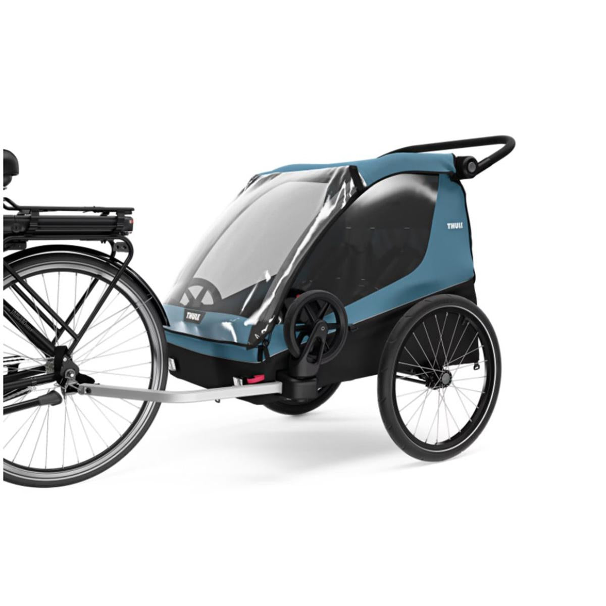  Thule Courier 2-Seat Kids Cargo Bike Trailer - Aegean Blue