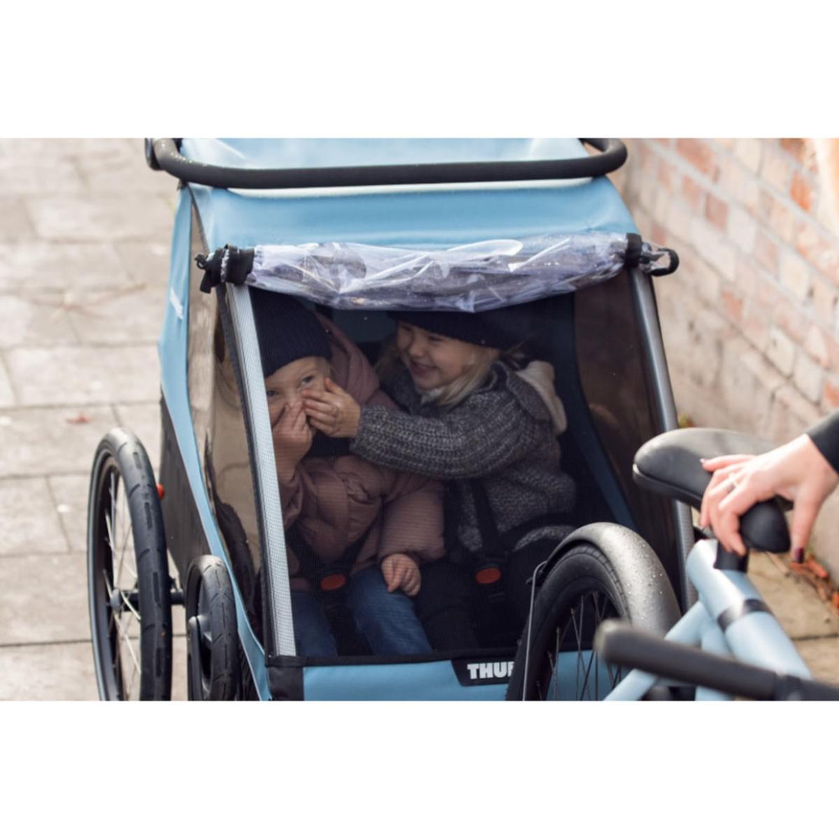  Thule Courier 2-Seat Kids Cargo Bike Trailer - Aegean Blue