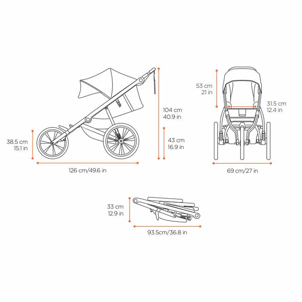  Thule Glide 2 All-Terrain & Jogging Stroller - Jet Black