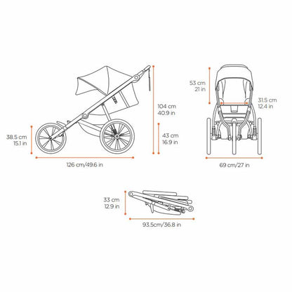 Thule Glide 2 All-Terrain & Jogging Stroller - Jet Black