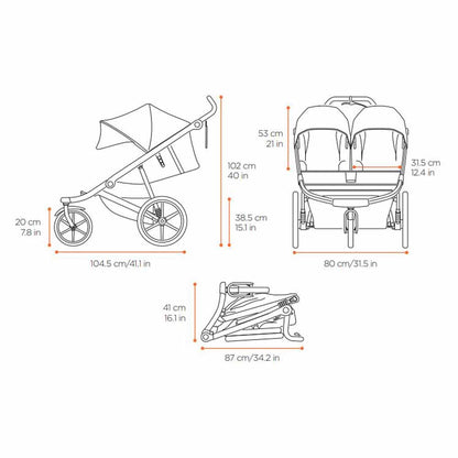  Thule Urban Glide 2 Double Jogging Stroller - Aluminium/Jet Black