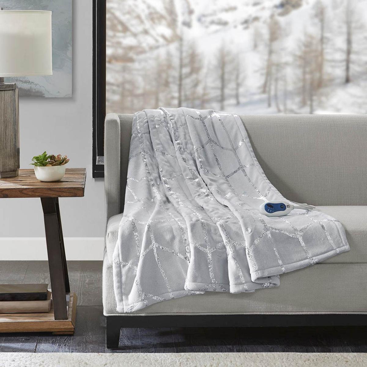  True North By Sleep Philosophy Raina Heated Metallic Print Throw - 50inW X 60inL