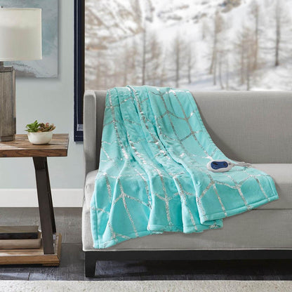  True North By Sleep Philosophy Raina Heated Metallic Print Throw - 50inW X 60inL