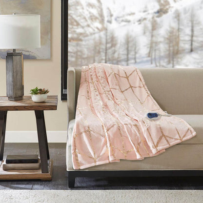  True North By Sleep Philosophy Raina Heated Metallic Print Throw - 50inW X 60inL
